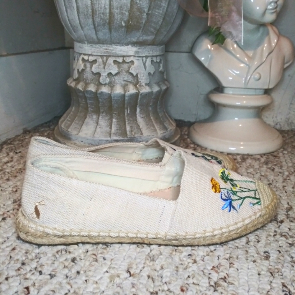 Anthropologie Joules Shelbury  Floral Embroidered Cottagecore Style Espadrilles - Picture 2 of 10
